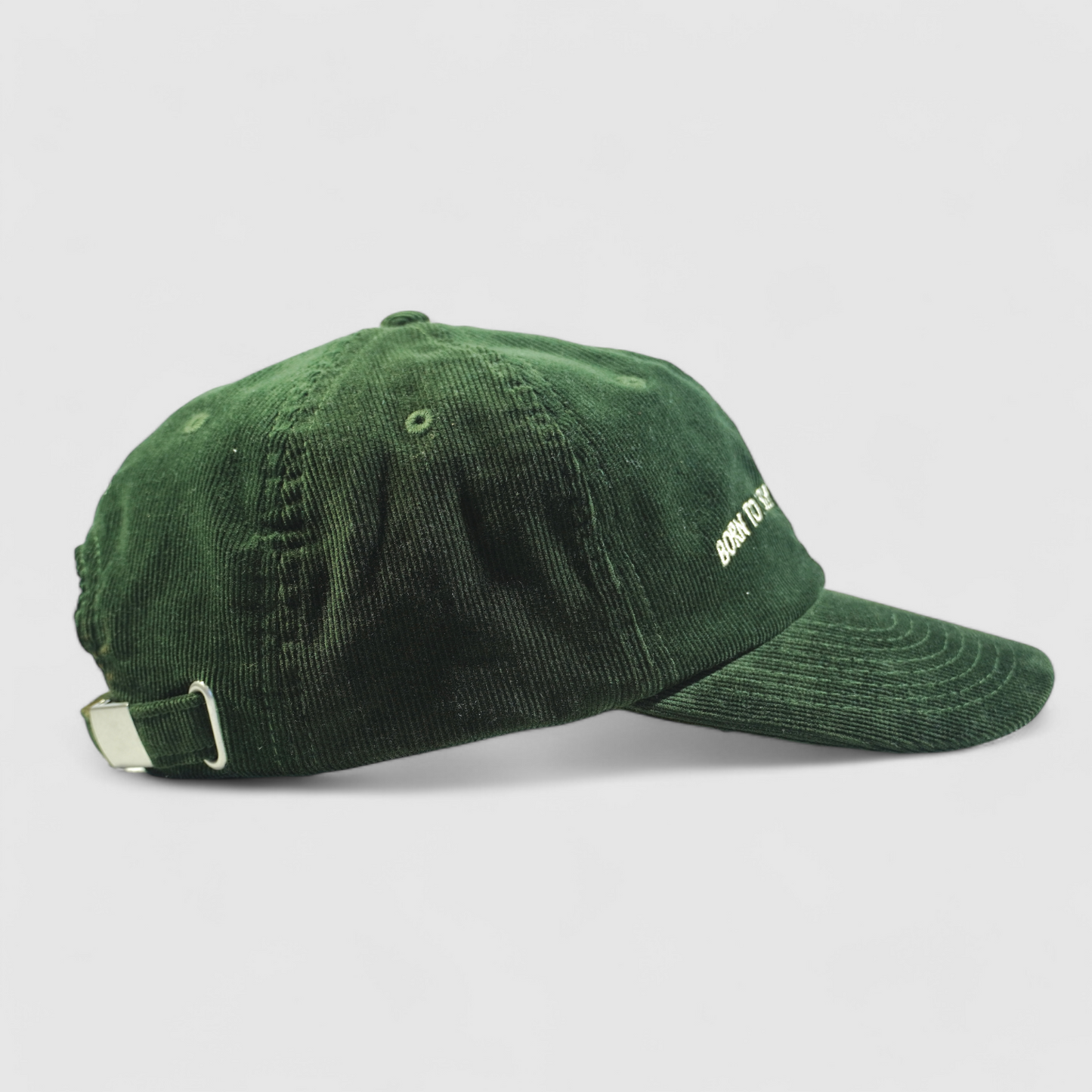 Corduroy Cap - Born To Fish Forced to Work - Olive Green